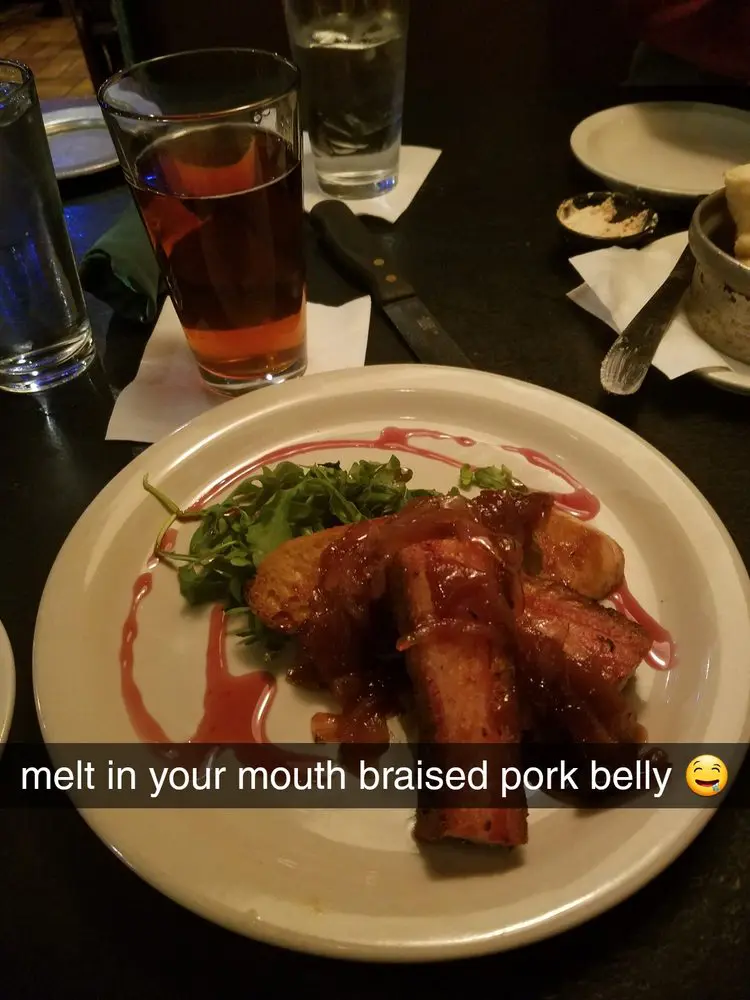 Delicious pork belly served on the plate